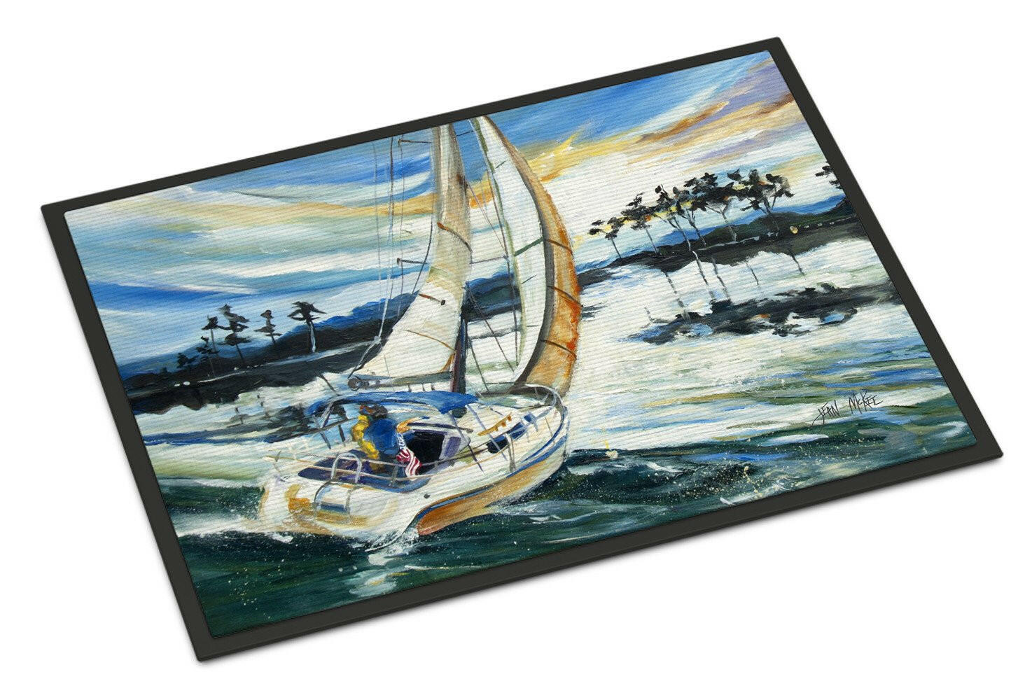 Sailboats on Lake Martin Doormat Indoor Outdoor 18H X 27W Front Door Mat Rugs for Entryway, Non Slip Washable