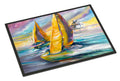 Sailboat with Middle Bay Lighthouse Doormat Indoor Outdoor 24H X 36W Front Door Mat Rugs for Entryway, Non Slip Washable Low Pile,