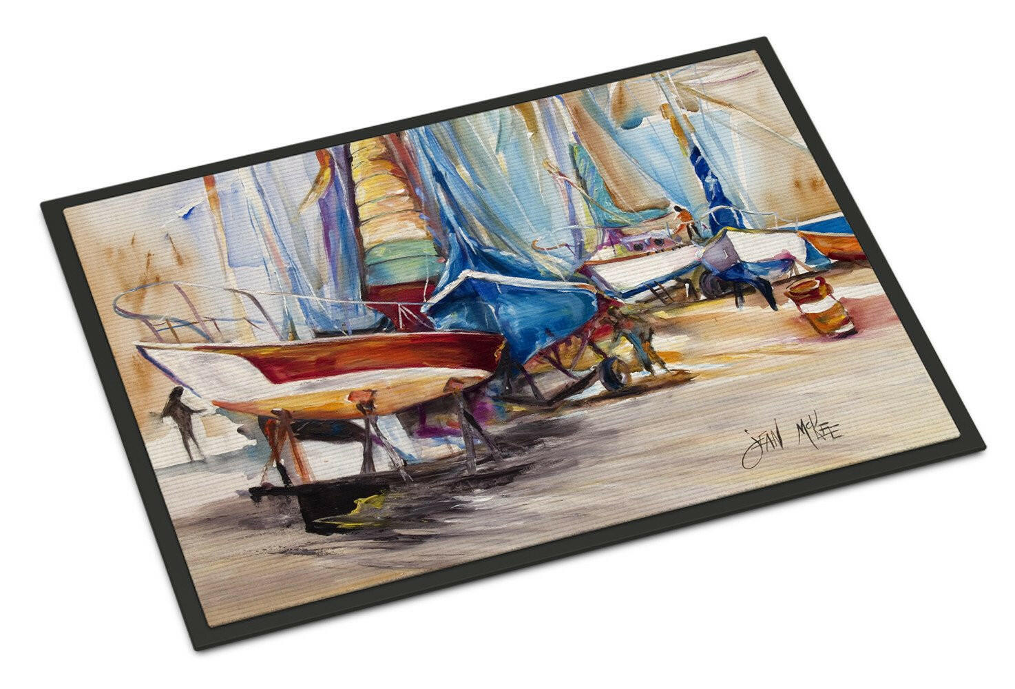 On the Hill Sailboats Doormat Indoor Outdoor 18H X 27W Front Door Mat Rugs for Entryway, Non Slip Washable