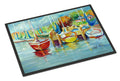On the Dock Sailboats Doormat Indoor Outdoor 24H X 36W Front Door Mat Rugs for Entryway, Non Slip Washable Low Pile,