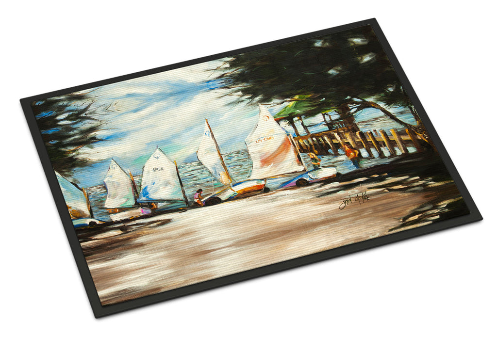 Sailing Lessons Sailboats Doormat Indoor Outdoor 24H X 36W Front Door Mat Rugs for Entryway, Non Slip Washable Low Pile,