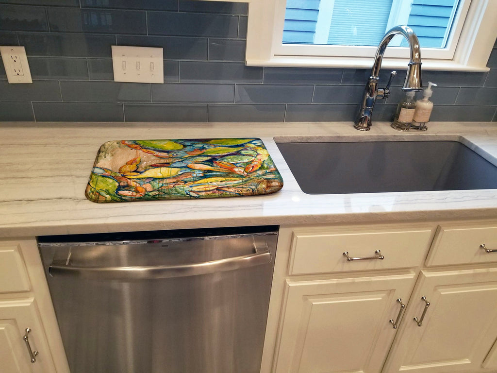 Jubilee Blue Crab Dish Drying Mat Absorbent Dish Drying Mat Pad for Kitchen Counter Dish Drainer Mat for Countertop, 14 x 21", Multicolor