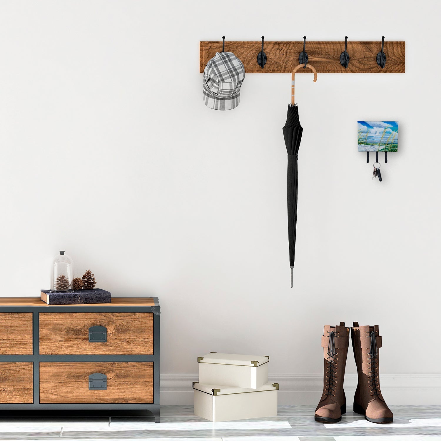 Sea Oats Leash or Key Holder Wall Hooks, Coat Rack Wall Mount, for Hanging Keys, Towels, Aprons, Leashes