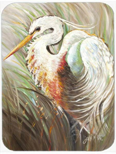 White Egret Cutting Board Tempered Glass Kitchen Cutting Surface, Heat Resistant Chopping, Non-Slip Feet, Food Prep & Serving