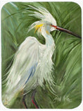 White Egret in Green grasses Cutting Board Tempered Glass Kitchen Cutting Surface, Heat Resistant Chopping, Non-Slip Feet, Food Prep & Serving
