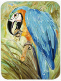 Blue Parrots Cutting Board Tempered Glass Kitchen Cutting Surface, Heat Resistant Chopping, Non-Slip Feet, Food Prep & Serving