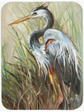 Blue Heron Gazing West Cutting Board Tempered Glass Kitchen Cutting Surface, Heat Resistant Chopping, Non-Slip Feet, Food Prep & Serving