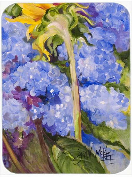 Hydrangea and Sunflower Cutting Board Tempered Glass Kitchen Cutting Surface, Heat Resistant Chopping, Non-Slip Feet, Food Prep & Serving