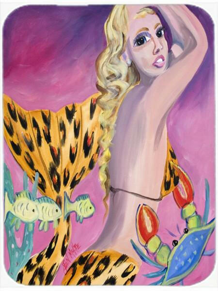 Pink Mermaid Cutting Board Tempered Glass Kitchen Cutting Surface, Heat Resistant Chopping, Non-Slip Feet, Food Prep & Serving