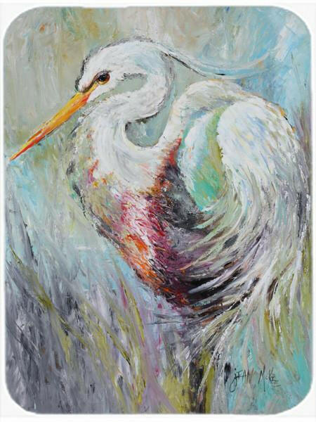 White Egret Mouse Pad, Heat Resistant Trivet Hot Pad , Non Slip Rubber Desk Mat, Kitchen Counter Protector, Home Office Decor Gift