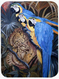 Parrots Cutting Board Tempered Glass Kitchen Cutting Surface, Heat Resistant Chopping, Non-Slip Feet, Food Prep & Serving