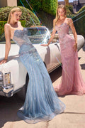 Ladivine KV1139 Strapless Sweetheart Beaded Bodice Mermaid Gown