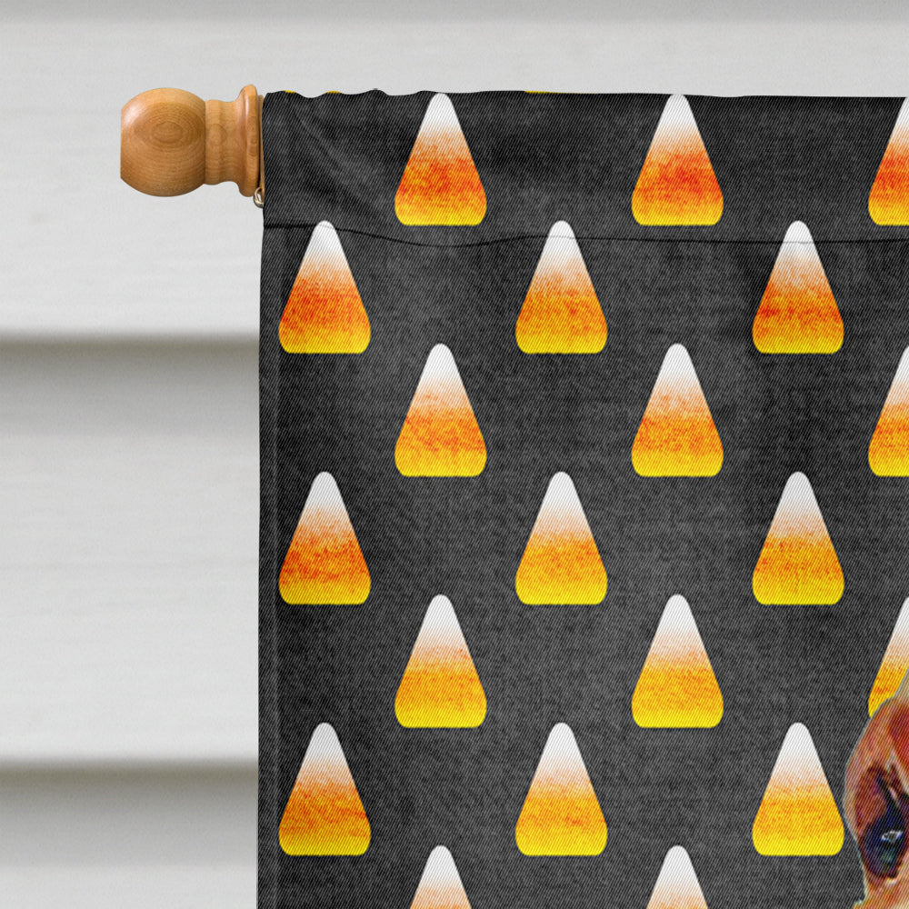 Bloodhound Candy Corn Halloween Portrait House Flag 28x40 Porch Sleeve Pole Decorative Outside Yard Banner Artwork Wall Hanging, Polyester