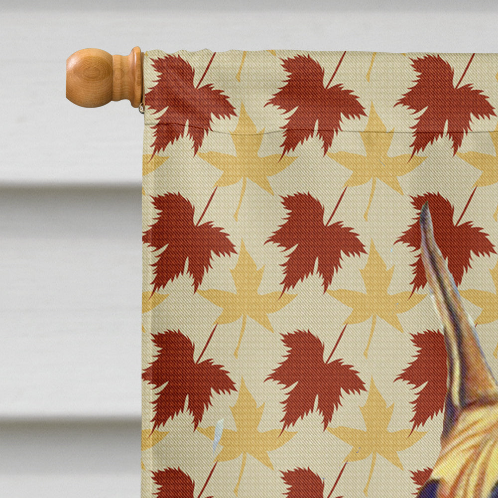 Great Dane Fall Leaves Portrait House Flag 28x40 Porch Sleeve Pole Decorative Outside Yard Banner Artwork Wall Hanging, Polyester