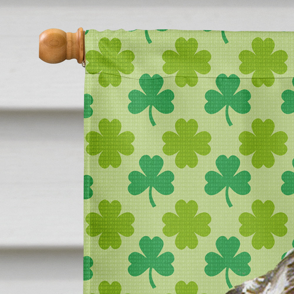 English Setter St. Patrick's Day Shamrock Portrait House Flag 28x40 Porch Sleeve Pole Decorative Outside Yard Banner Artwork Wall Hanging, Polyester