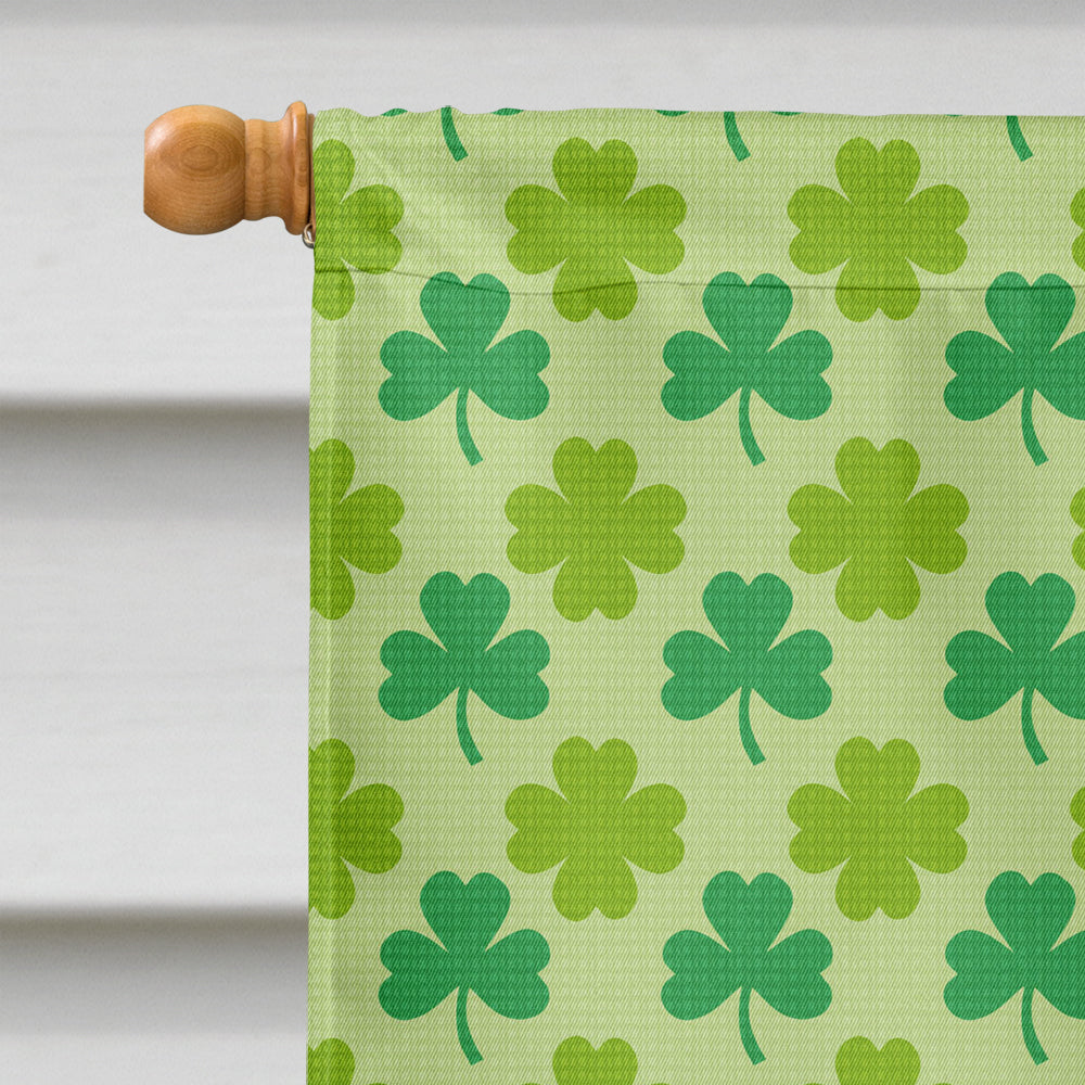 Pomeranian St. Patrick's Day Shamrock Portrait House Flag 28x40 Porch Sleeve Pole Decorative Outside Yard Banner Artwork Wall Hanging, Polyester