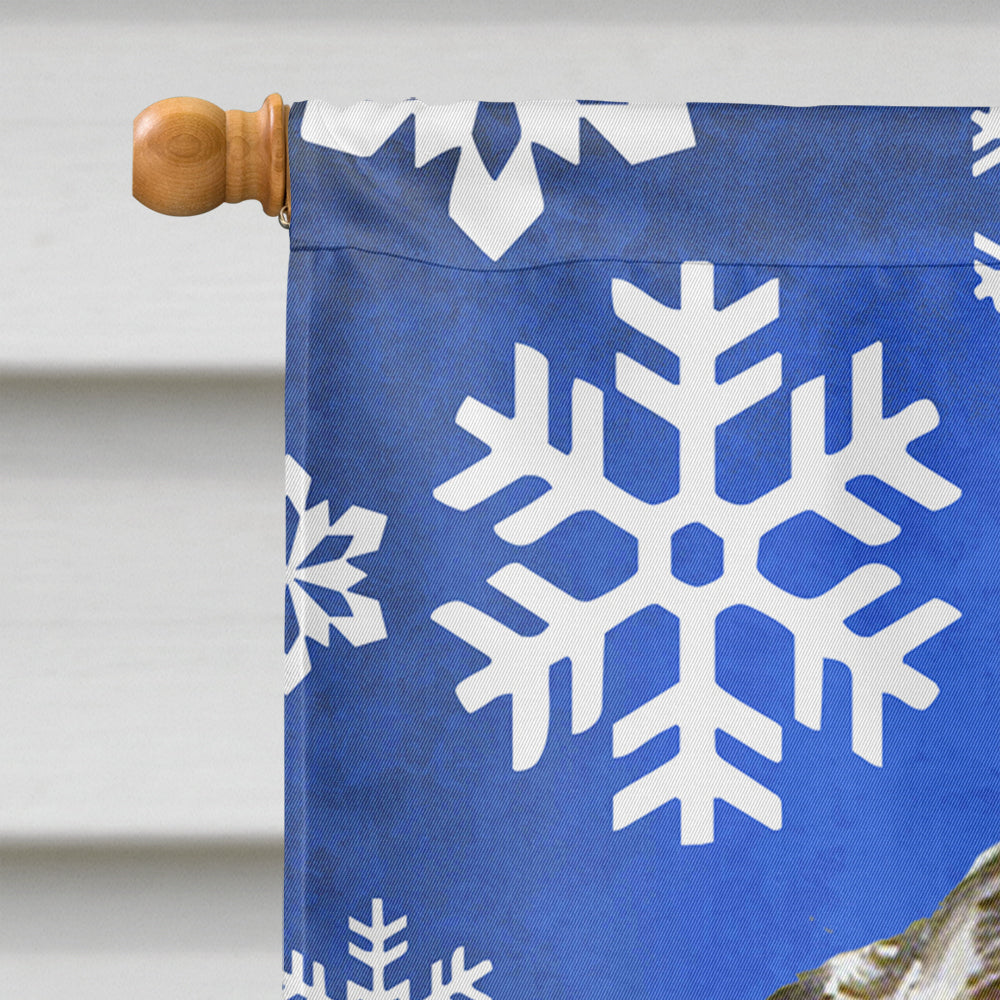 English Setter Winter Snowflakes Holiday House Flag 28x40 Porch Sleeve Pole Decorative Outside Yard Banner Artwork Wall Hanging, Polyester