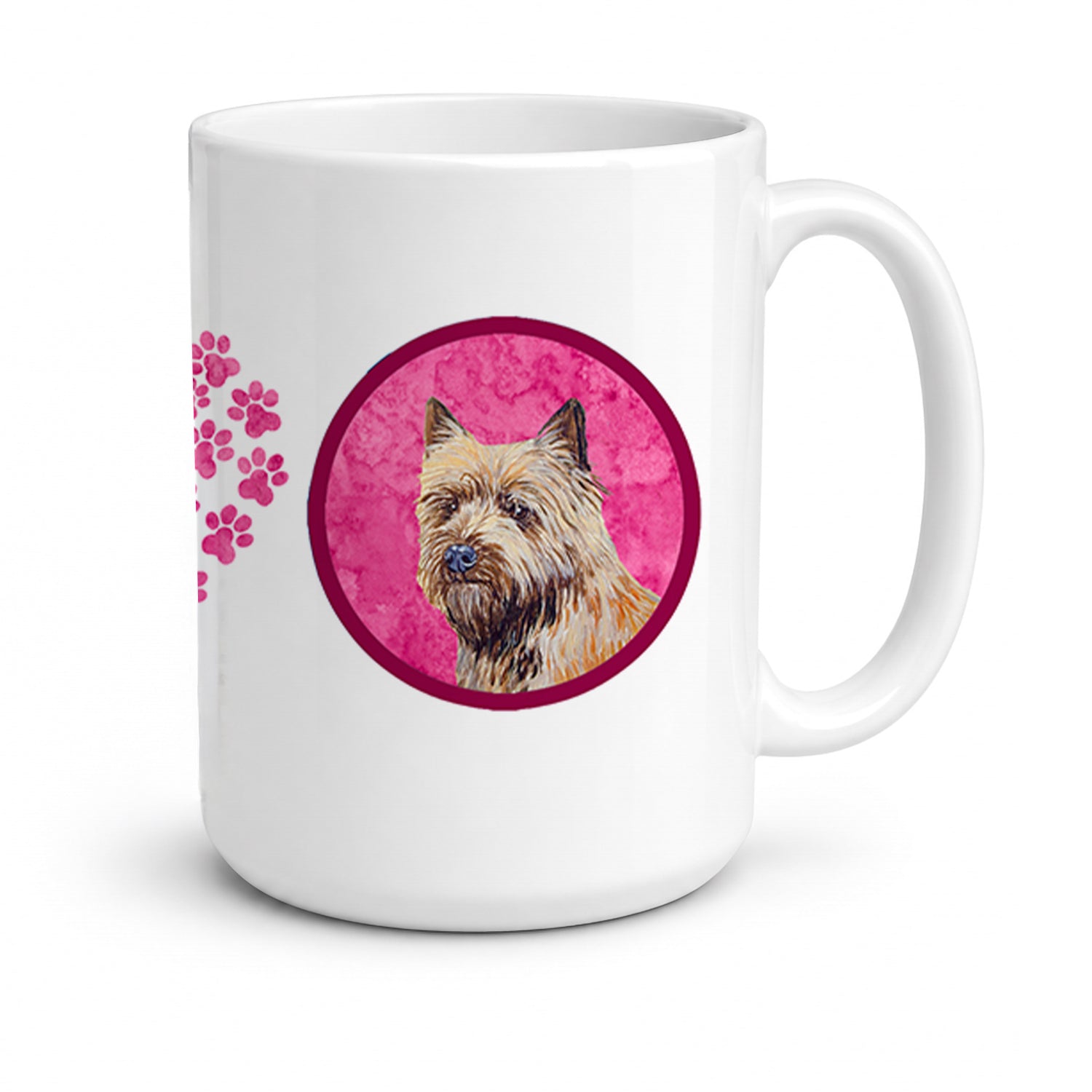 Pink Cairn Terrier Ceramic Coffee Mug 15 oz Decorative Large C Handle Mug Cup for Tea, Cocoa Hot Chocolate