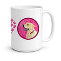 Pink Labrador Ceramic Coffee Mug 15 oz Decorative Large C Handle Mug Cup for Tea, Cocoa Hot Chocolate