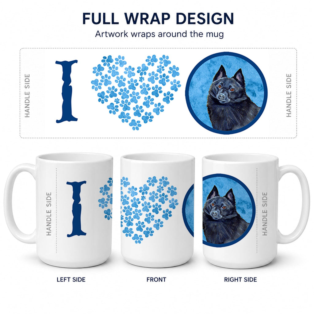 Blue Schipperke Ceramic Coffee Mug 15 oz Decorative Large C Handle Mug Cup for Tea, Cocoa Hot Chocolate