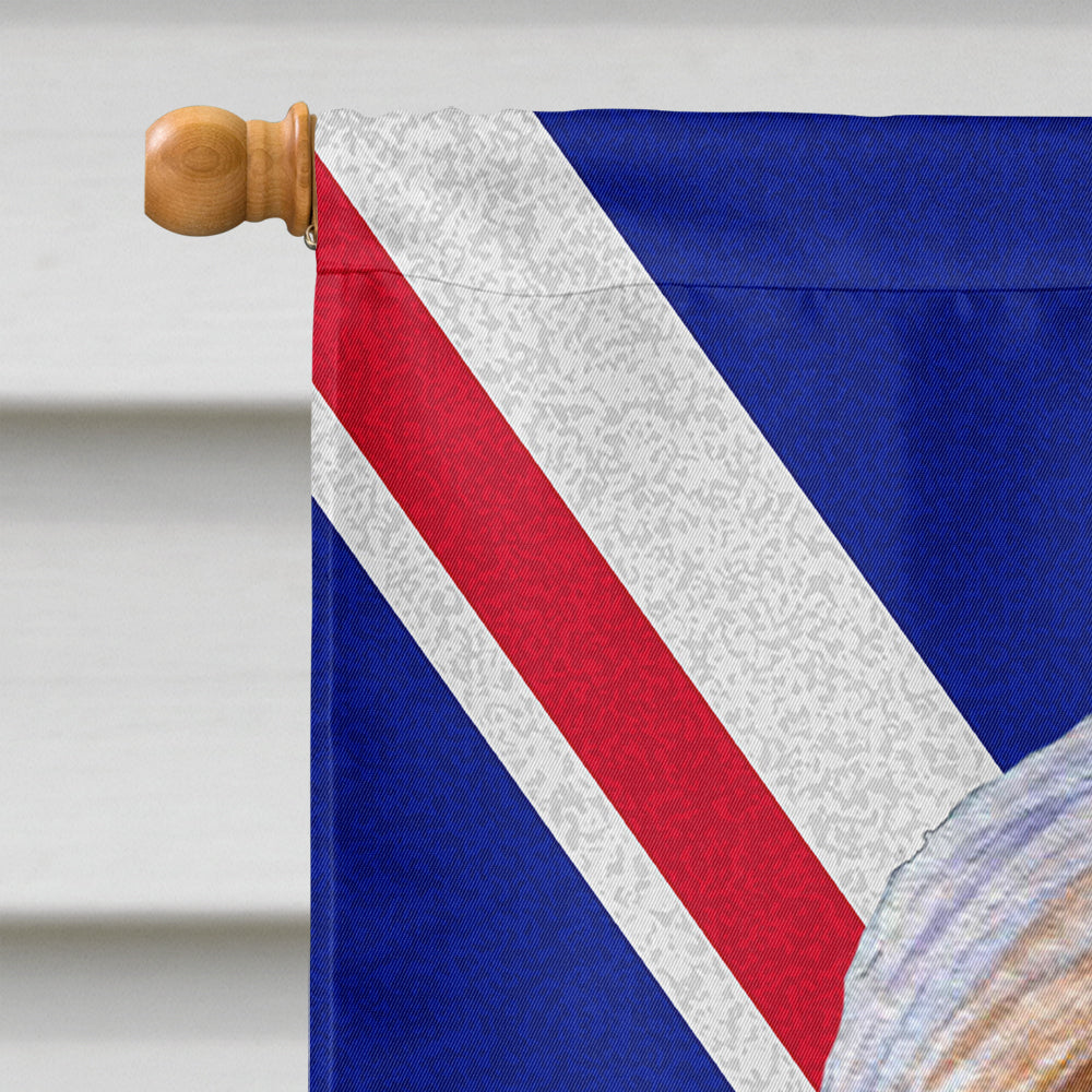 Bearded Collie with English Union Jack British Flag House Flag 28x40 Porch Sleeve Pole Decorative Outside Yard Banner Artwork Wall Hanging, Polyester