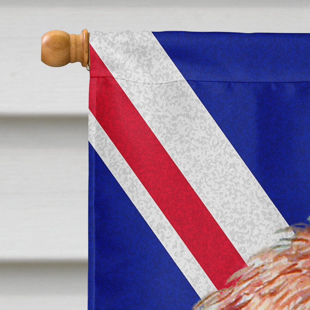 Petit Basset Griffon Vendeen PBGV with English Union Jack British Flag House Flag 28x40 Porch Sleeve Pole Decorative Outside Yard Banner Artwork Wall Hanging, Polyester