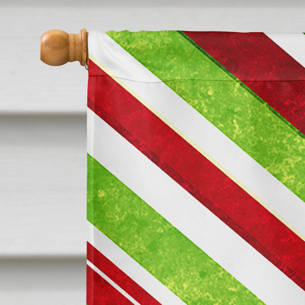 Black Great Dane Candy Cane Holiday Christmas House Flag 28x40 Porch Sleeve Pole Decorative Outside Yard Banner Artwork Wall Hanging, Polyester