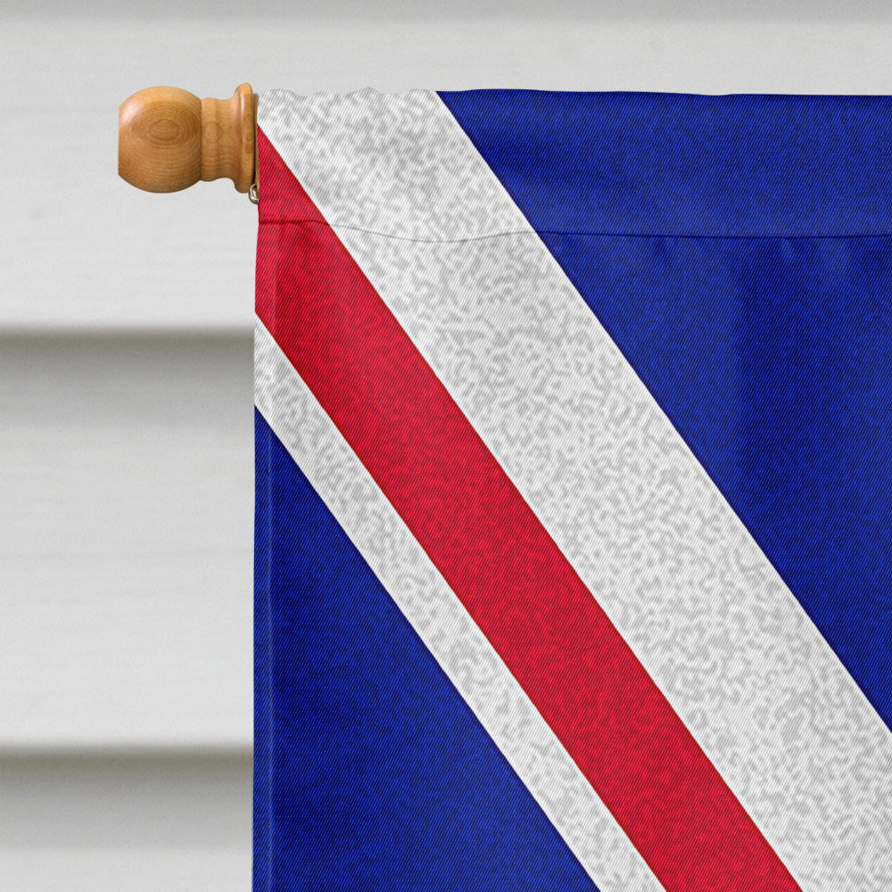 Black Great Dane with English Union Jack British Flag House Flag 28x40 Porch Sleeve Pole Decorative Outside Yard Banner Artwork Wall Hanging, Polyester