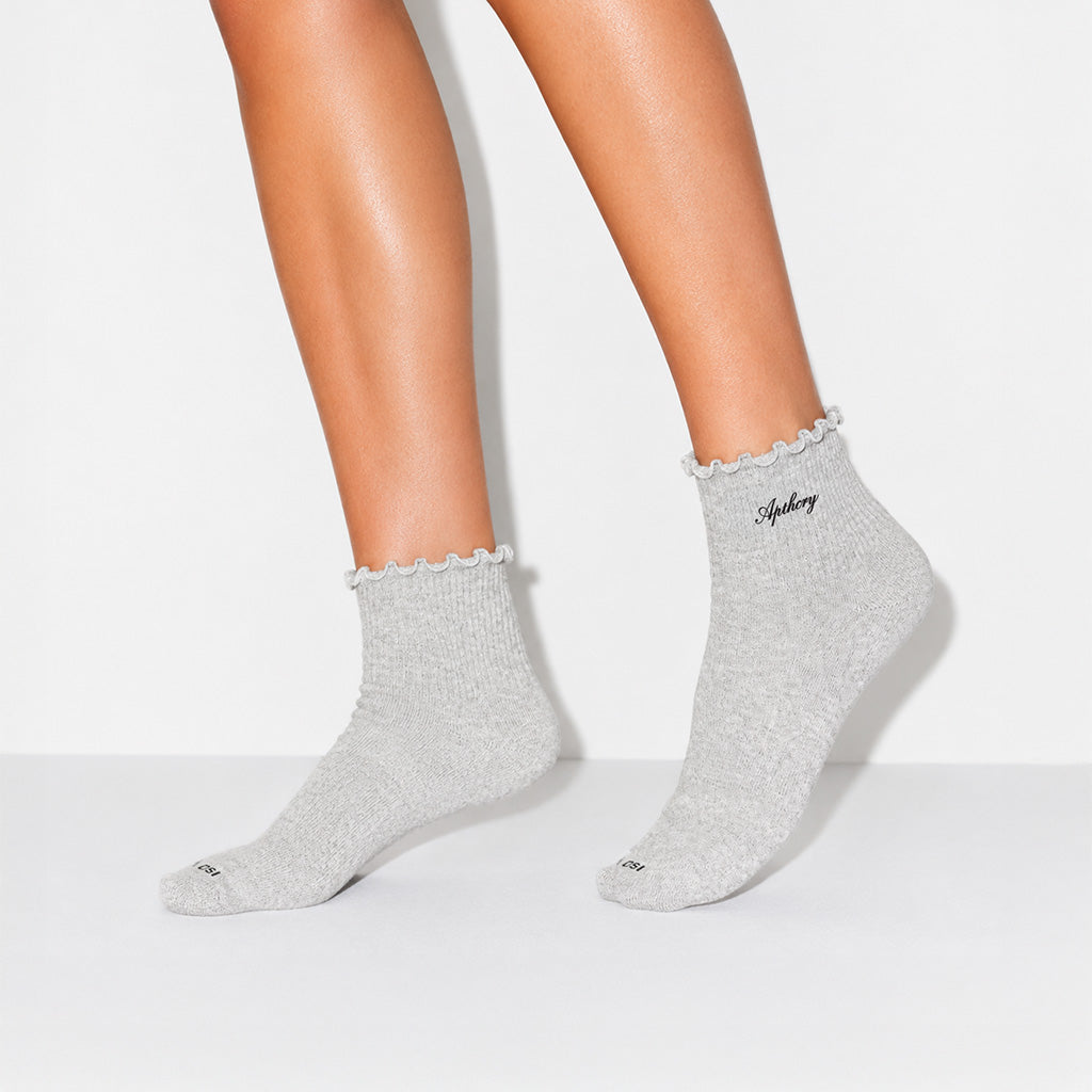 WMNS Lettuce Edge Quarter Socks - Heather Gray