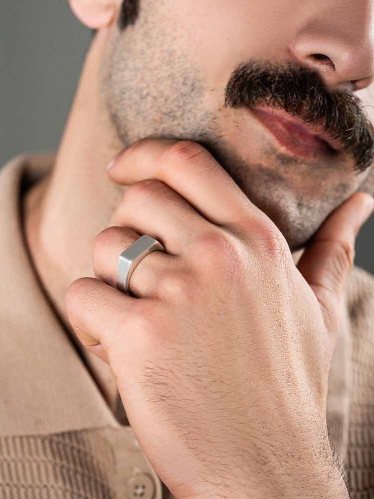 Rectangle Signet Rings (Oxidized)