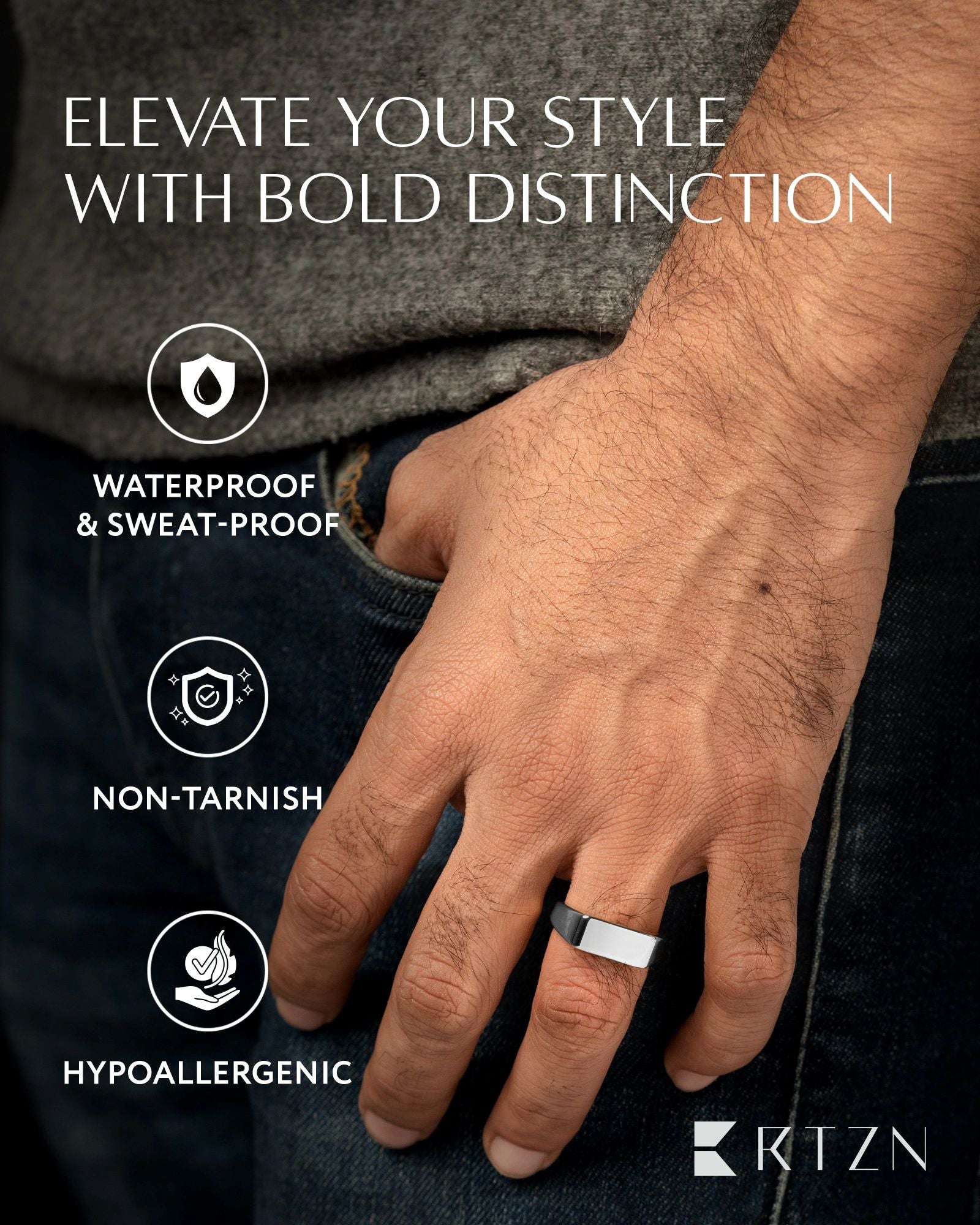 Rectangle Silver Signet Rings (Polished)