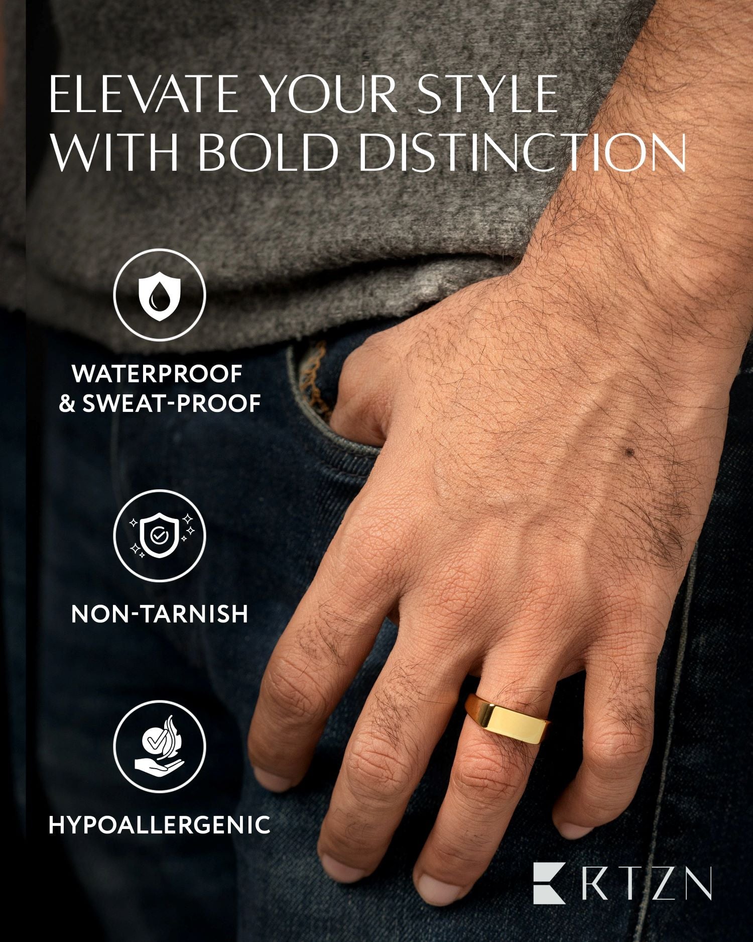 Rectangle Signet Rings (Gold)