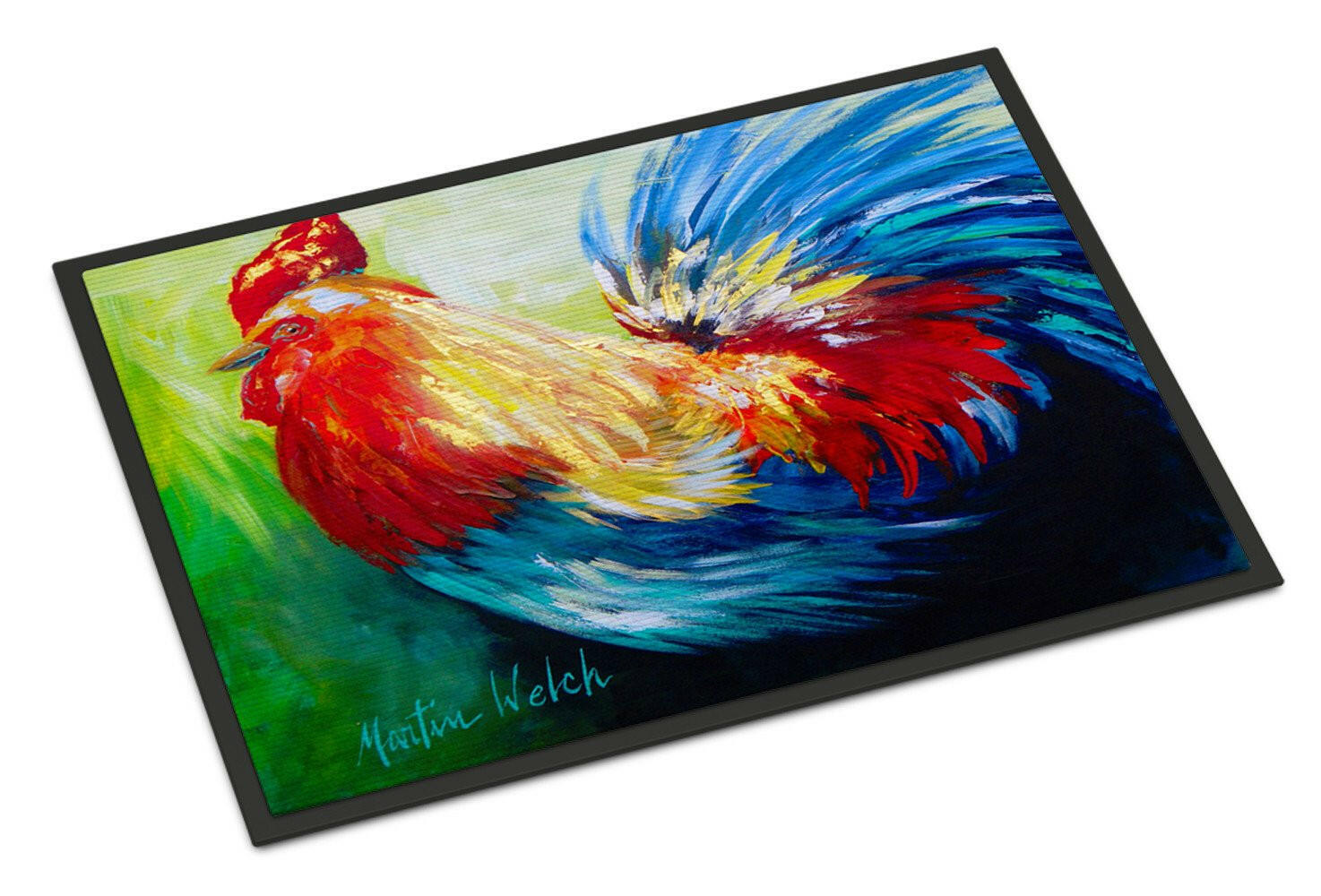 Bird - Rooster Chief Big Feathers Doormat Indoor Outdoor 24H X 36W Front Door Mat Rugs for Entryway, Non Slip Washable Low Pile,