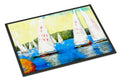 Sailboats Round the Mark Doormat Indoor Outdoor 24H X 36W Front Door Mat Rugs for Entryway, Non Slip Washable Low Pile,