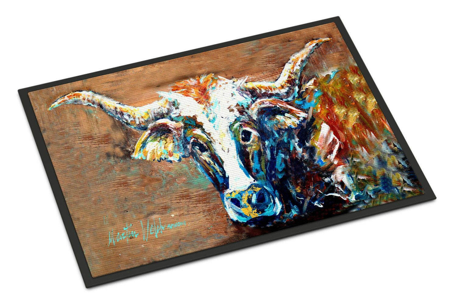 On the Loose Brown Cow Doormat Indoor Outdoor 24H X 36W Front Door Mat Rugs for Entryway, Non Slip Washable Low Pile,