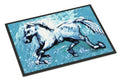 Shadow the Horse in blue Doormat Indoor Outdoor 24H X 36W Front Door Mat Rugs for Entryway, Non Slip Washable Low Pile,