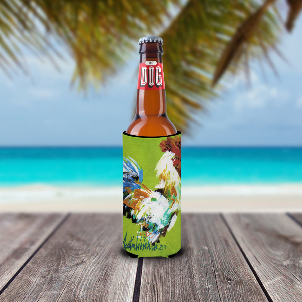 Boss Rooster Slim Can Hugger , Insulated Foam Hugger for 12 oz Slim Cans, Beer Bottles & Water Bottles, Printed in USA