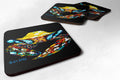 Winner Winner Black Fiddler Crab Foam Coasters Set of 4 Cup Coasters for Indoor Outdoor, Tabletop Protection, Anti Slip, Mouse pad Material