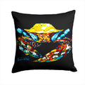 Winner Winner Black Fiddler Crab Decorative Throw Pillow 14x14 Indoor Outdoor Accent Cushion, Fabric Cover with Insert for Sofa, Bed, Porch & Living Room