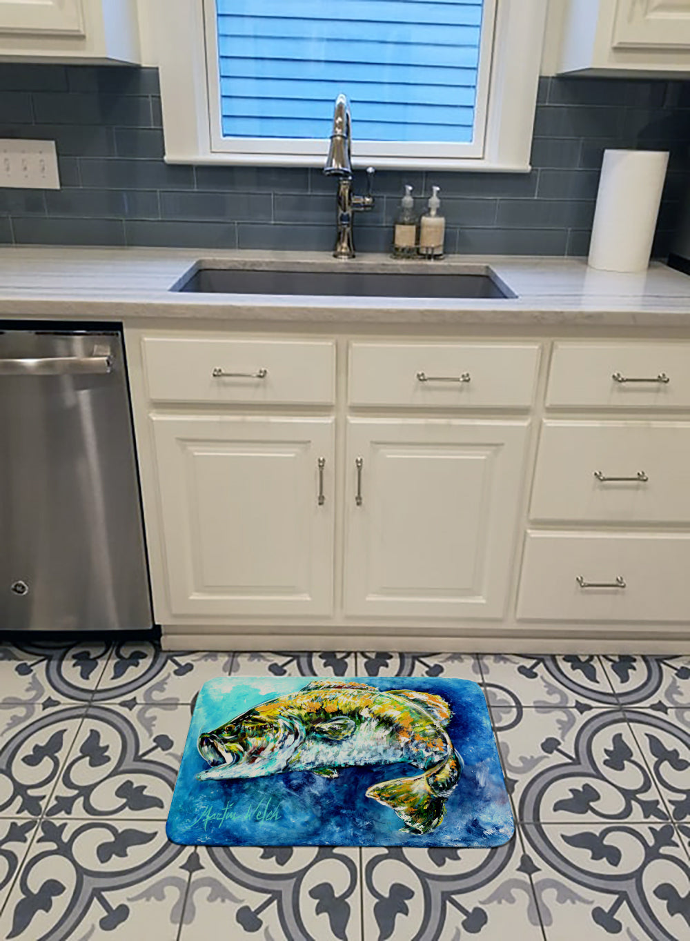 Bobby Bass Memory Foam Kitchen Mat Machine Washable Anti-Fatigue Cushion Comfort Bath or Kitchen Rug
