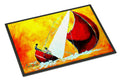 Sailboat Break Away Doormat Indoor Outdoor 24H X 36W Front Door Mat Rugs for Entryway, Non Slip Washable Low Pile,