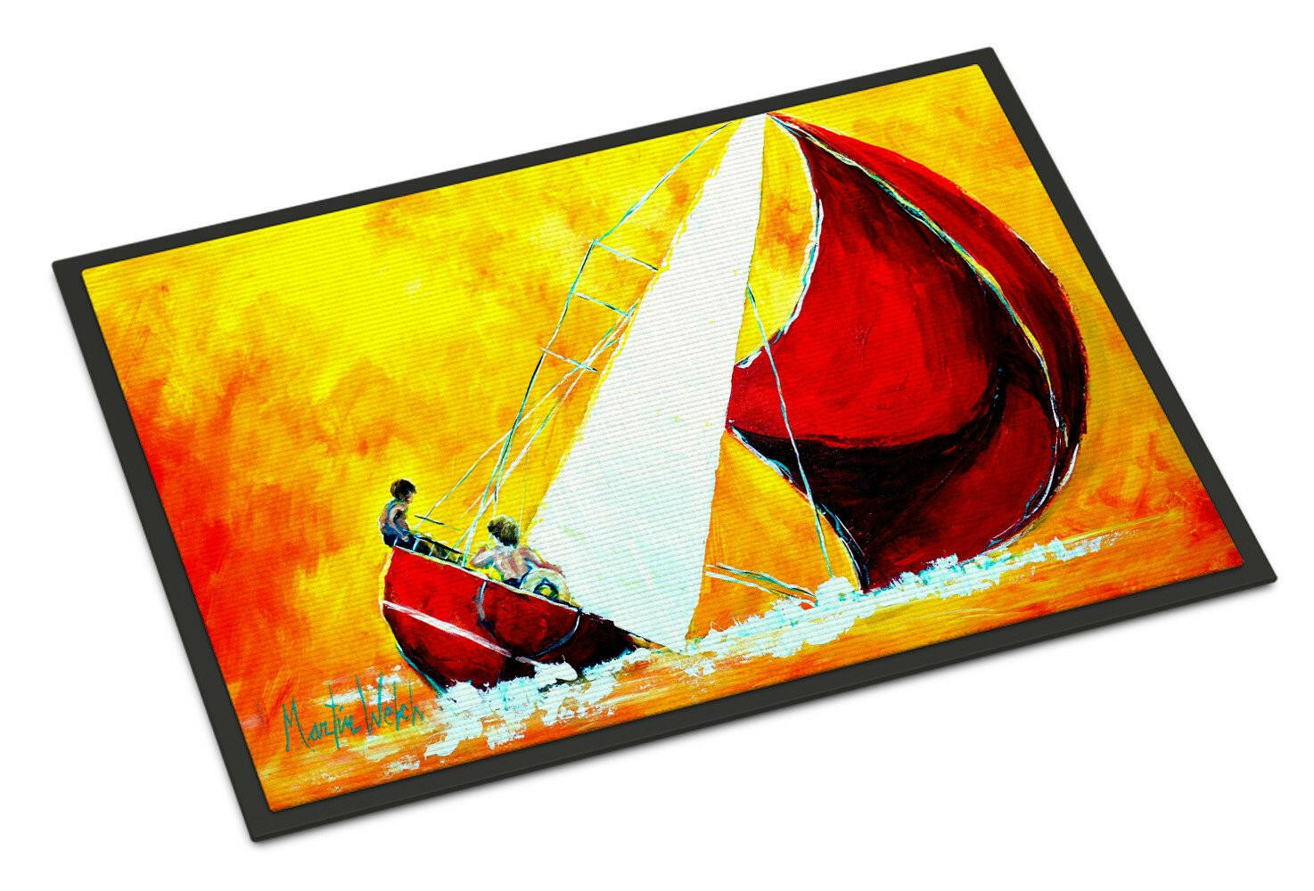 Sailboat Break Away Doormat Indoor Outdoor 18H X 27W Front Door Mat Rugs for Entryway, Non Slip Washable