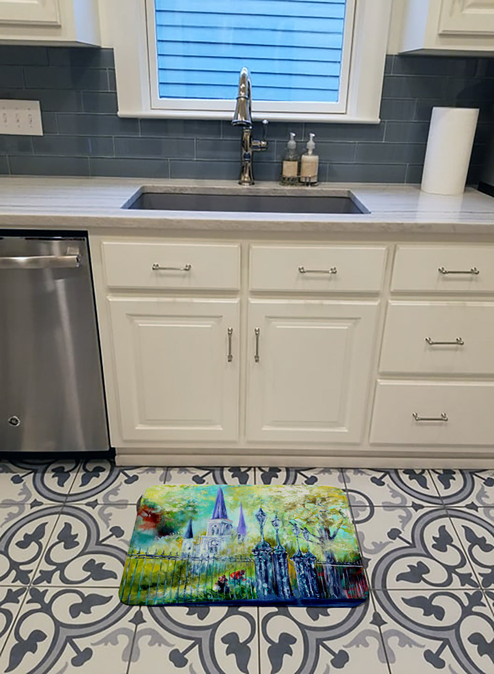 St Louis Cathedrial Across the Square Memory Foam Kitchen Mat Machine Washable Anti-Fatigue Cushion Comfort Bath or Kitchen Rug