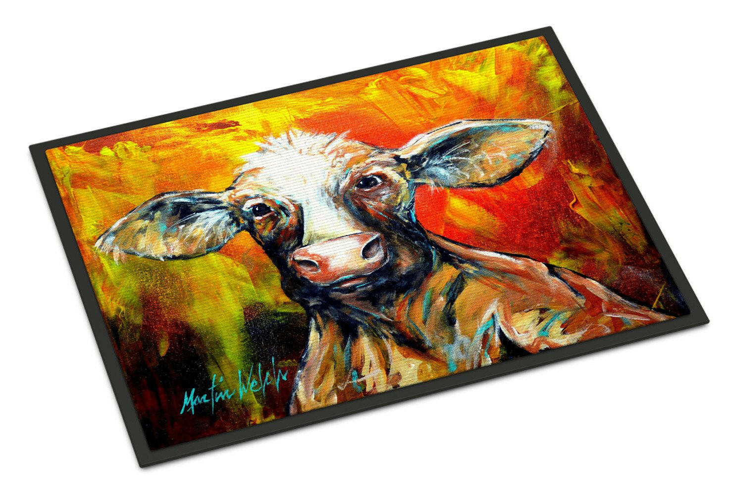 Another Happy Cow Doormat Indoor Outdoor 24H X 36W Front Door Mat Rugs for Entryway, Non Slip Washable Low Pile,