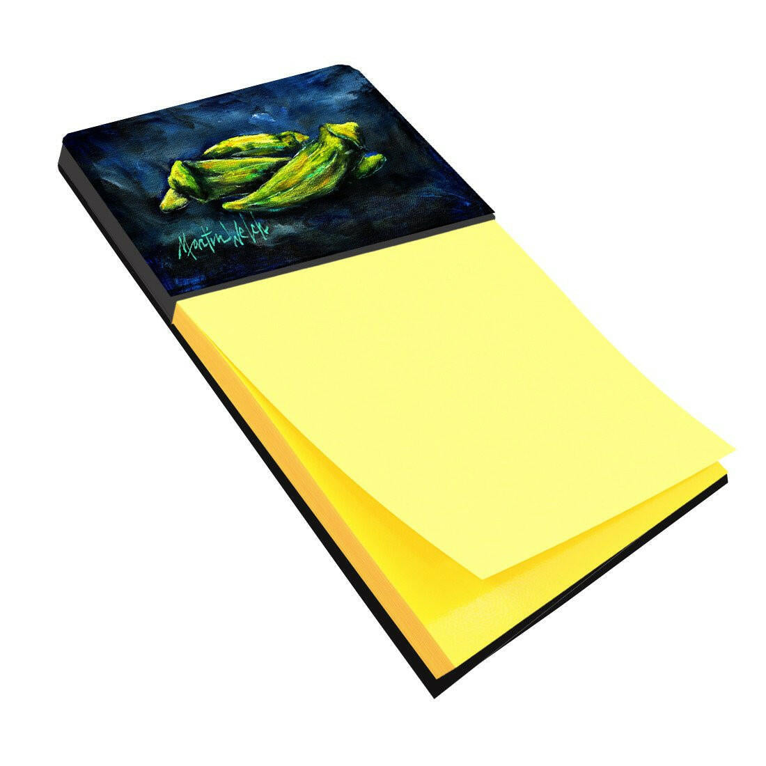 Okra Bleu Watercolor Sticky Note Holder Refillable Dispenser Desk Accessory 3x3 Pad Gift