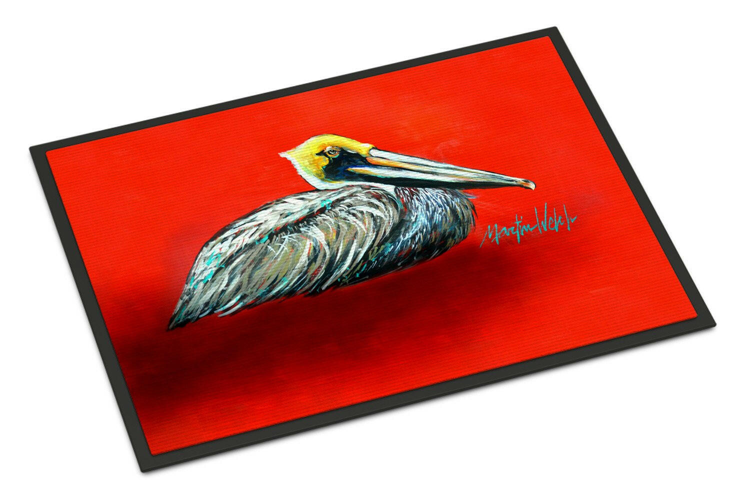 Sitting Brown Pelican Doormat Indoor Outdoor 18H X 27W Front Door Mat Rugs for Entryway, Non Slip Washable