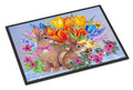 New Beginnings II Easter Rabbit Doormat Indoor Outdoor 18H X 27W Front Door Mat Rugs for Entryway, Non Slip Washable