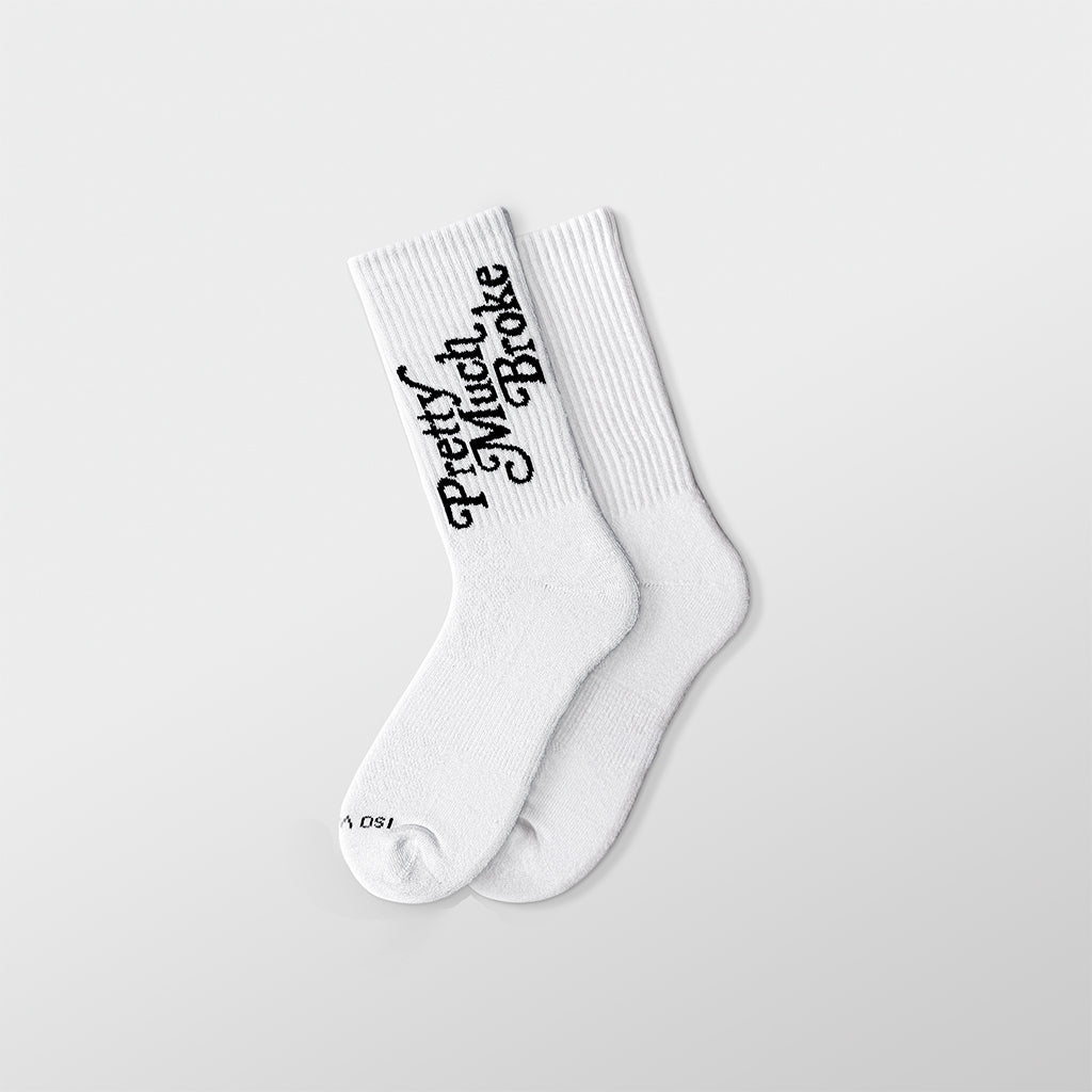 Pretty Much Broke Socks - White