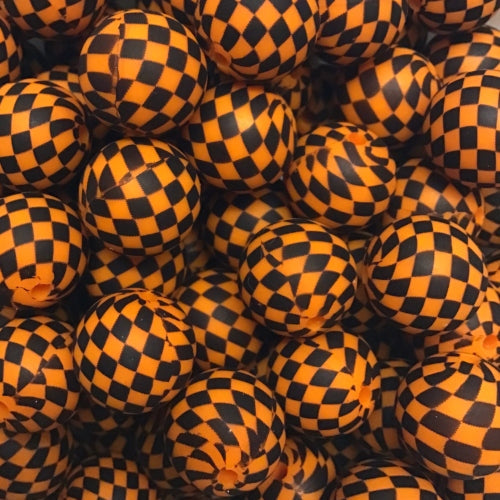 P626 ORANGE CHECKERED 15MM PRINT (10ct)