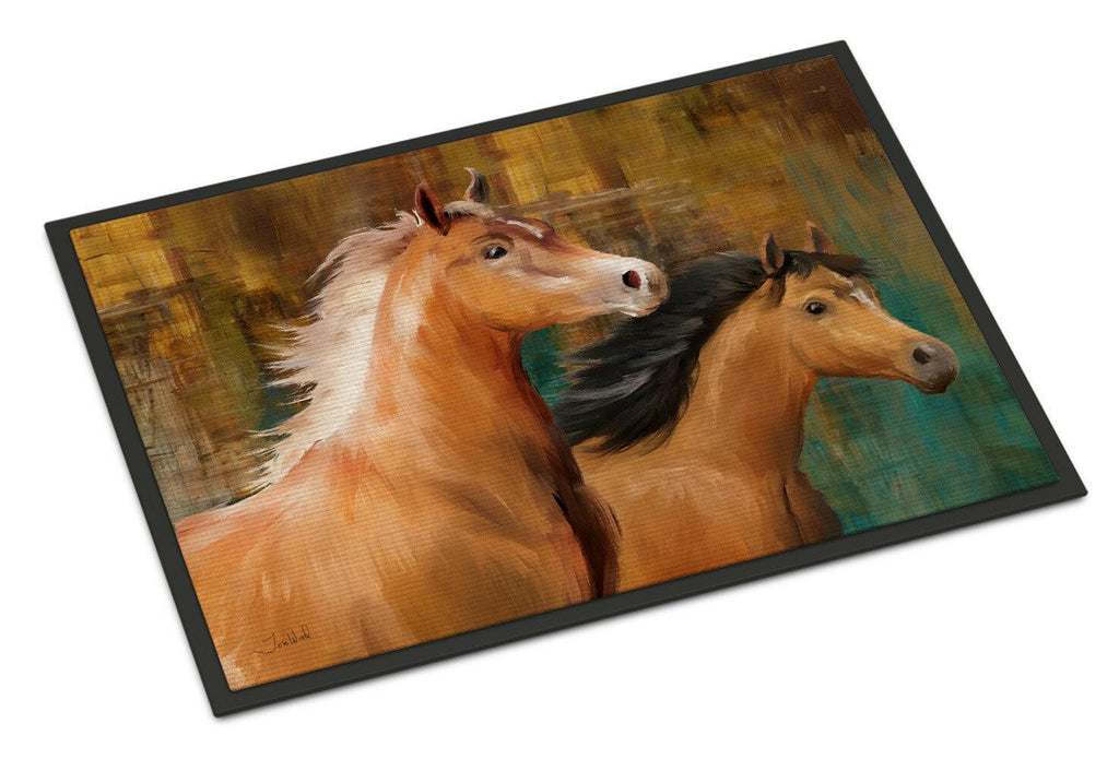 Horse Duo Doormat Indoor Outdoor 24H X 36W Front Door Mat Rugs for Entryway, Non Slip Washable Low Pile,